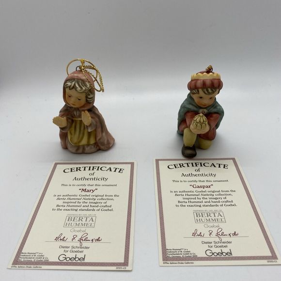 1996 Goebel Studio Berta Hummel Nativity Set - 6 - Cards & Boxes 3 Kings, Jesus - Picture 12 of 16